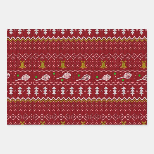 Tennis-kerstfeestbeker met geventileerde patroonbe inpakpapier vel (Voorkant)