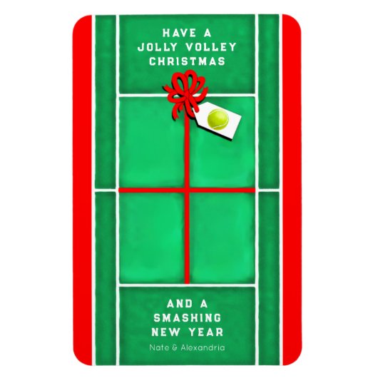 Tennis-kerstfeestdag Gift Kaart Magnet Magneet (Verticaal)