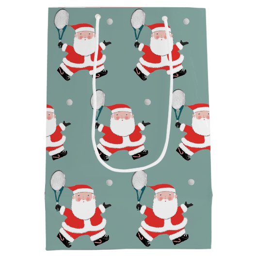 Tennis-kerstfeestdag Medium Cadeauzakje (Achterkant)