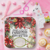 Tennis-kerstfeestdag Papieren Bordje (Feest)