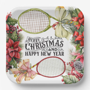 Tennis-kerstfeestdag Papieren Bordje