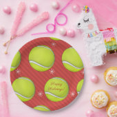 Tennis-kerstfeestdag, rode feestdagen en sneeuw papieren bordje (Feest)