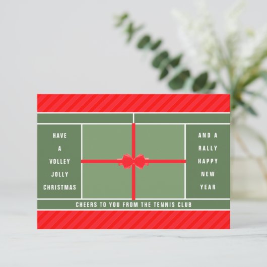 Tennis-kerstfeestkaarten (Staand voorkant)