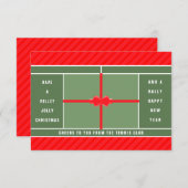 Tennis-kerstfeestkaarten (Voorkant / Achterkant)