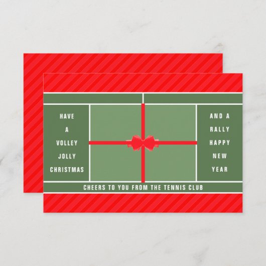Tennis-kerstfeestkaarten (Voorkant / Achterkant)