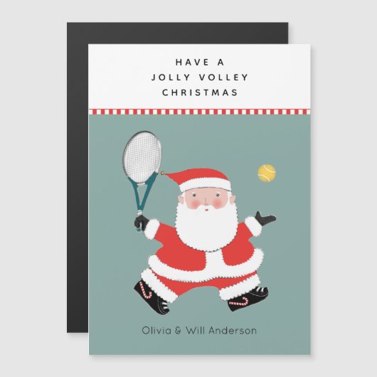 Tennis-kerstfeestkaarten (Voorkant / Achterkant)