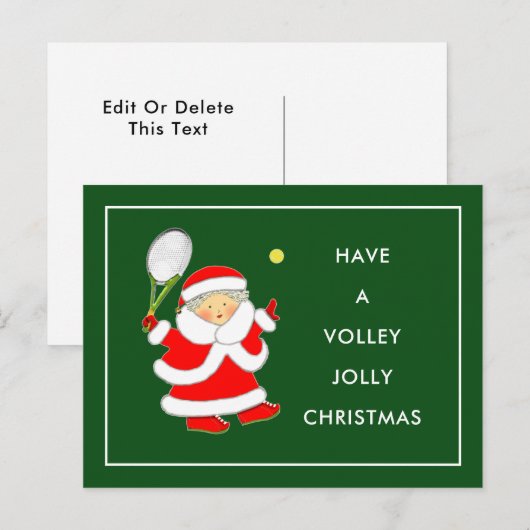 Tennis-kerstfeestkaarten Feestdagenkaart (Voorkant / Achterkant)