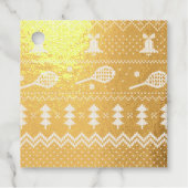 Tennis-kerstfeestzater met geventileerde patroonro bedankjes labels (Voorkant)