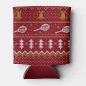 Tennis-kerstfeestzater met geventileerde patroonro blikjeskoeler (Voorkant)