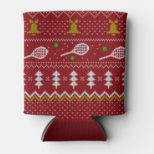 Tennis-kerstfeestzater met geventileerde patroonro blikjeskoeler