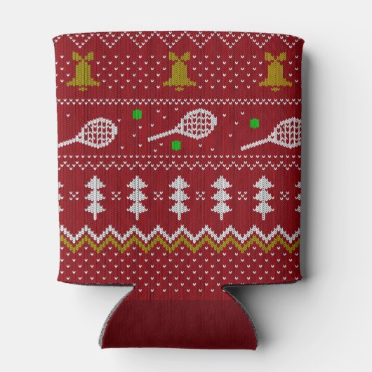 Tennis-kerstfeestzater met geventileerde patroonro blikjeskoeler (Achterkant)