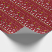 Tennis-kerstfeestzater met geventileerde patroonro cadeaupapier (Hoek)