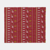 Tennis-kerstfeestzater met geventileerde patroonro fleece deken (Voorkant (Horizontaal))
