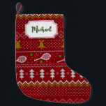 Tennis-kerstfeestzater met geventileerde patroonro kleine kerstsok<br><div class="desc">Warm en lui ontwerp voor winterdagen en nachten,  met klassieke gekke,  lelijke kersttrui met tennisrackets en groene tennisballen,  gordels,  vuurbomen en sneeuwvlokken. Minimalistisch Xmas sweater patroonfestief ontwerp in lichtblauw en wit voor tennisspelers. Tennis kerstpatroontrui. Tennis Xmas-ontwerp. Scandi tennis kerstcadeaus. Scandinavische kerstpatronen voor tennis. Tennis-kerstcadeaus</div>