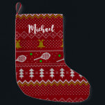 Tennis-kerstfeestzater met geventileerde patroonro kleine kerstsok<br><div class="desc">Warm en lui ontwerp voor winterdagen en nachten,  met klassieke gekke,  lelijke kersttrui met tennisrackets en groene tennisballen,  gordels,  vuurbomen en sneeuwvlokken. Minimalistisch Xmas sweater patroonfestief ontwerp in lichtblauw en wit voor tennisspelers. Tennis kerstpatroontrui. Tennis Xmas-ontwerp. Scandi tennis kerstcadeaus. Scandinavische kerstpatronen voor tennis. Tennis-kerstcadeaus</div>