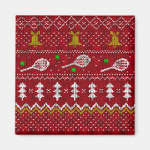 Tennis-kerstfeestzater met geventileerde patroonro magneet (Voorkant)