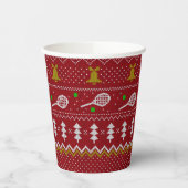 Tennis-kerstfeestzater met geventileerde patroonro papieren bekers (Links)