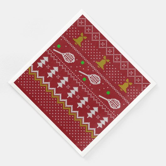 Tennis-kerstfeestzater met geventileerde patroonro servet (Hoek)