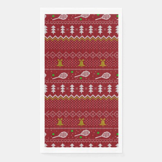 Tennis-kerstfeestzater met geventileerde patroonro servet (Voorkant)