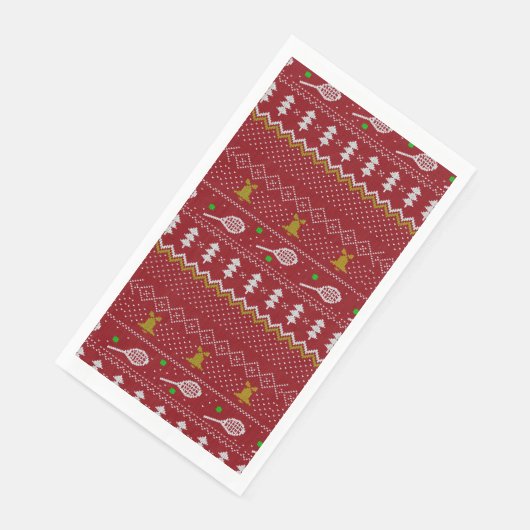 Tennis-kerstfeestzater met geventileerde patroonro servet (Hoek)