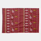 Tennis-kerstfeestzater met geventileerde patroonro theedoek (Horizontaal)