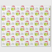 Tennis-kerstkerstkerstkerstbal en Prettige feestda Cadeaupapier (Vlak)