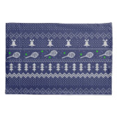 Tennis-kerstkeuken van breipatroonblauw kussensloop (Achterkant)
