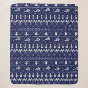 Tennis-kerstkeuken van breipatroonblauw sherpa deken