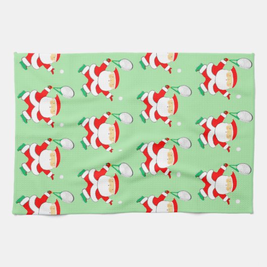 Tennis-kerstkeukenhanddoek Theedoek (Horizontaal)