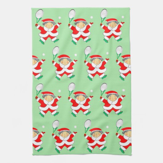 Tennis-kerstkeukenhanddoek Theedoek (Verticaal)