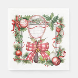 Tennis Kerstkrans Waterverf Servet