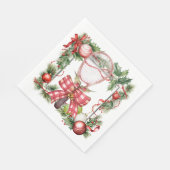 Tennis Kerstkrans Waterverf Servet (Hoek)