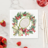 Tennis Kerstkrans Waterverf Servet (Insitu)