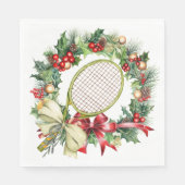 Tennis Kerstkrans Waterverf Servet (Voorkant)