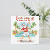 Tennis Kerstman Kerst thema Feestdagenkaart (Staand voorkant)