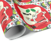 Tennis Kerstman Kerstthema Cadeaupapier (Rol Hoek)