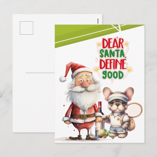 Tennis Kerstman met Tennisspeler Feestdagenkaart (Voorkant / Achterkant)