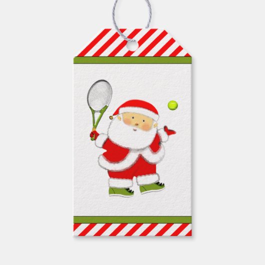 Tennis Kerstmis Cadeaulabel (Voorkant)