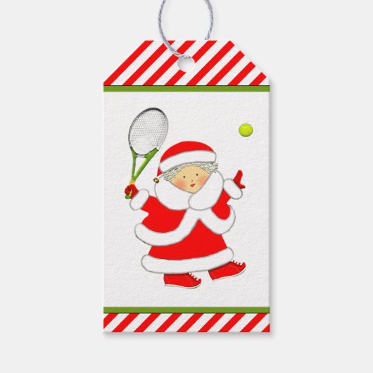 Tennis Kerstmis Cadeaulabel (Voorkant)