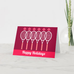 Tennis Kerstmis Feestdagen Kaart