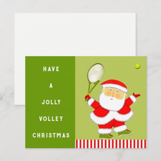 Tennis Kerstmis Feestdagenkaart (Voorkant / Achterkant)