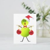 Tennis Kerstmis Feestdagenkaart (Staand voorkant)