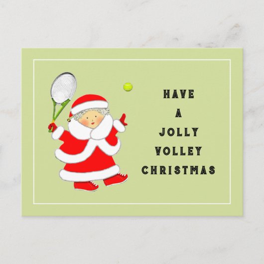 Tennis Kerstmis Feestdagenkaart (Voorkant)