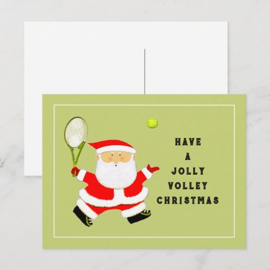 Tennis Kerstmis Feestdagenkaart (Voorkant / Achterkant)
