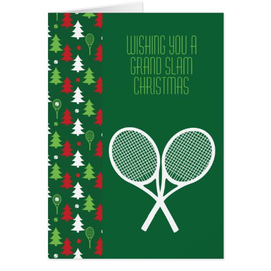Tennis 🎾 ❄️ Kerstmis, groen, rood en wit (Voorkant)