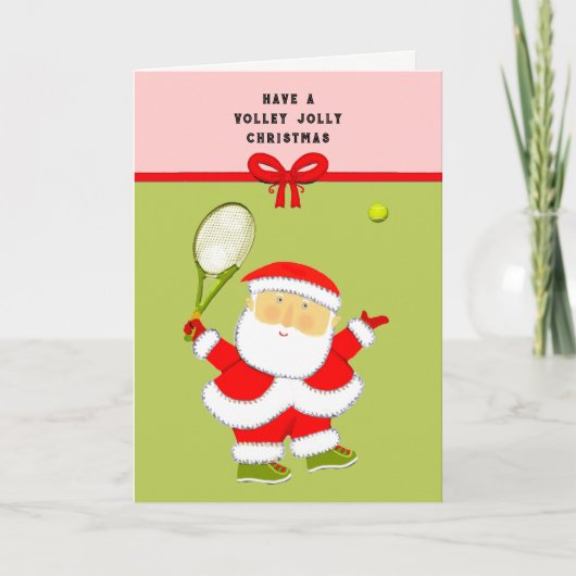 Tennis Kerstmis Groet Feestdagen Kaart (Voorkant)