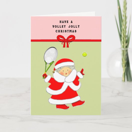 Tennis Kerstmis Groet Feestdagen Kaart (Voorkant)