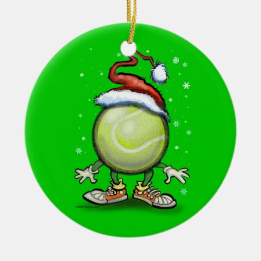 Tennis Kerstmis Keramisch Ornament (Voorkant)