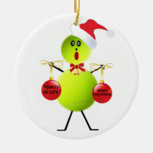 Tennis Kerstmis Keramisch Ornament