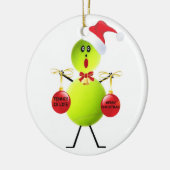 Tennis Kerstmis Keramisch Ornament (Links)